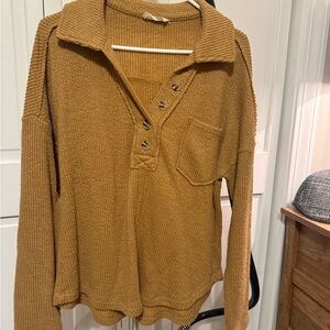 New In- Cozy Brown Button-Up Sweater